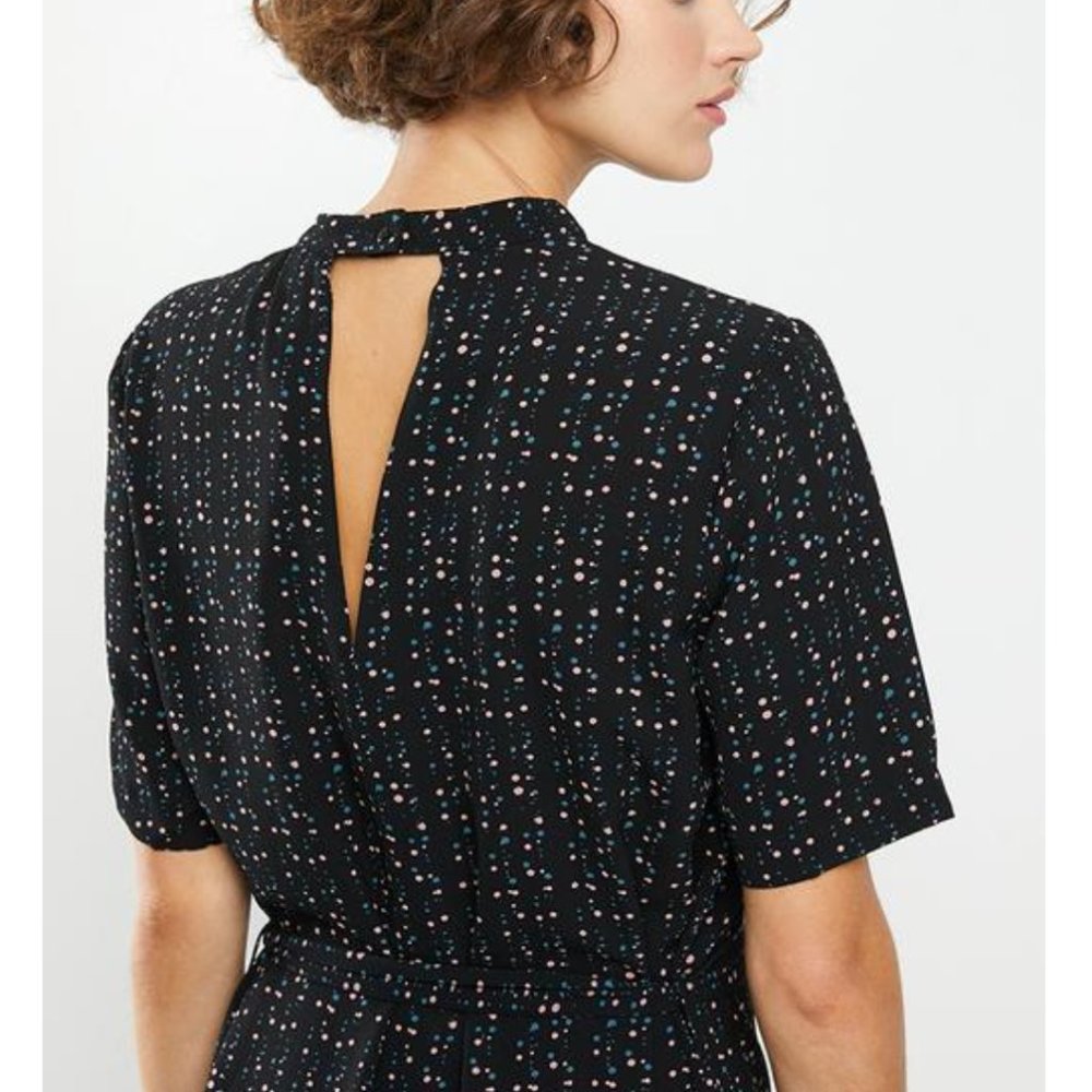 NWT jacqueline de yong piper 2/4 dress black dot 8 - Picture 2 of 10